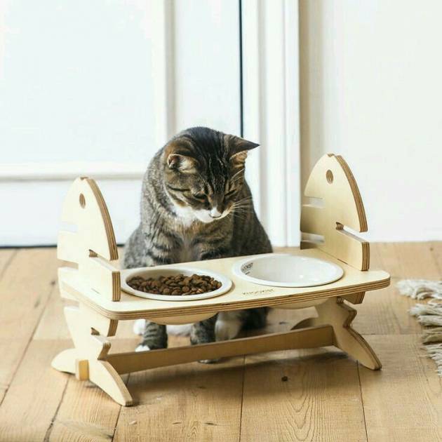 Comedero elevado para gatos